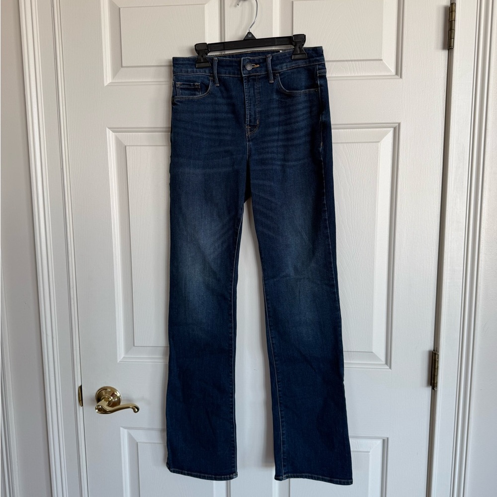 Old Navy Kicker Boot-Cut High Rise Jeans - Dark Blue